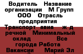 Водитель › Название организации ­ М Групп, ООО › Отрасль предприятия ­ Транспорт, авиа- , ж/д, речной › Минимальный оклад ­ 27 000 - Все города Работа » Вакансии   . Марий Эл респ.,Йошкар-Ола г.